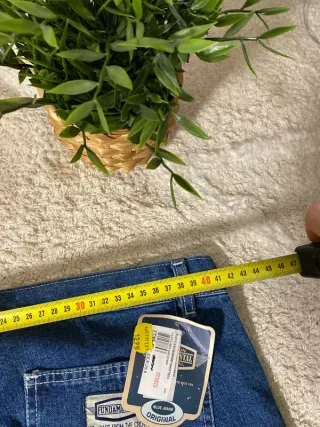 Fundamental Vaqueros Ancho Recto Mujer Azul