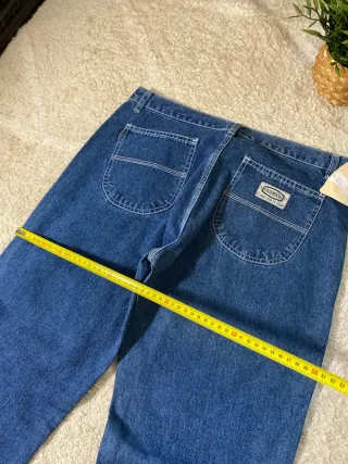 Fundamental Vaqueros Ancho Recto Mujer Azul