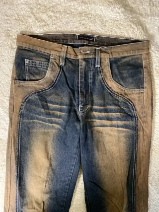 Vaqueros Virtual Denim Retro Azul Marrón