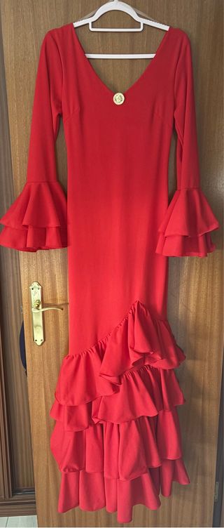 Vestido Flamenca Rojo Volantes