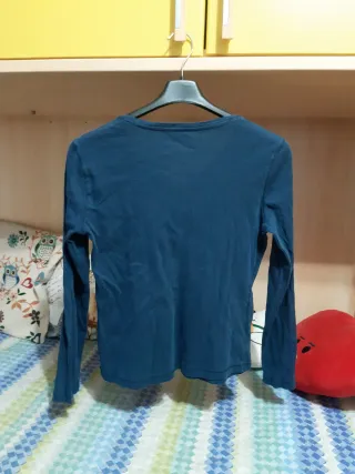 Maglietta blu maniche lunghe