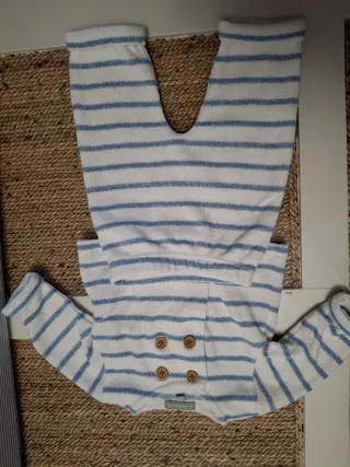 Conjunto bebé rayas azul y blanco 1-3 meses