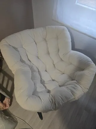 Silla  mecedora / hamaca  mimbre beige y marrón