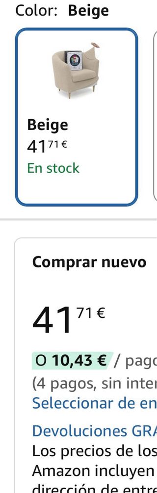 Funda sillón Faverti beige