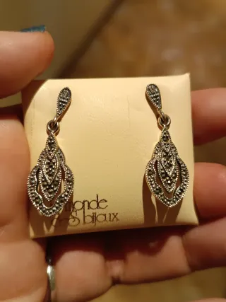 Pendientes plata filigrana y circonitas