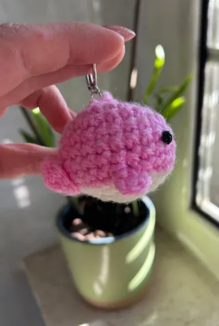 Balena uncinetto portachiavi