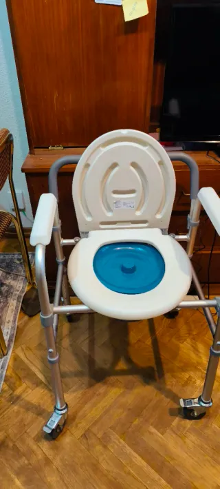 Silla de baño geriátrica con ruedas inodoro