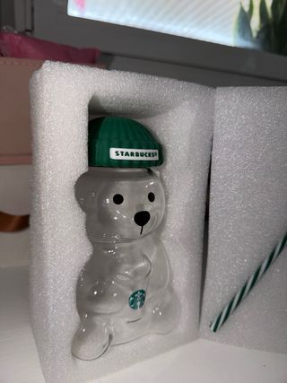 Vaso Starbucks Oso con Tapa y Popote