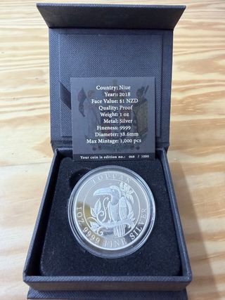 Moneda Plata Toucan Proof Edición Limitada
