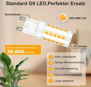 Lampadine LED G9 5W Luce Calda 3000K (10 pezzi)