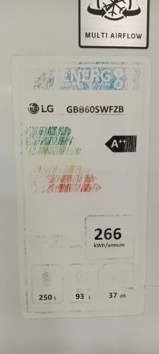 NEVERA COMBI L.G NO FROST ENERGÍA A++