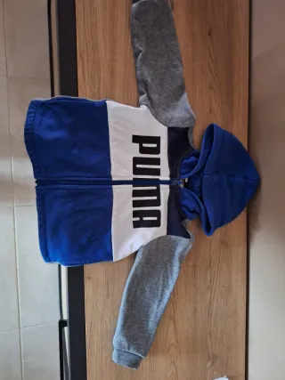 Chándal bebé Puma azul y gris.
