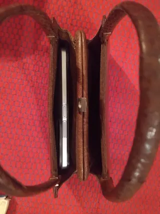 Bolso vintage piel serpiente marrón