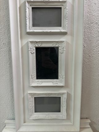 Mesita de noche vintage madera recalo cuadro