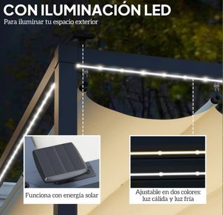 Pérgola Aluminio 4x3m con Luces LED