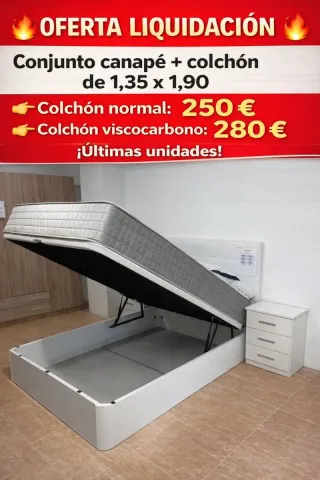 Cama matrimonio canapé + colchón NUEVO