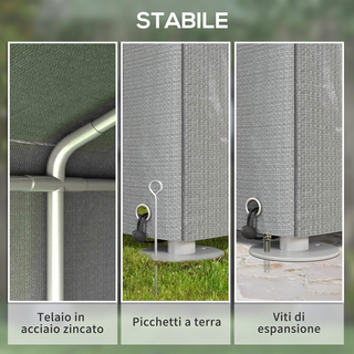 Capanno Porta Attrezzi 1.6x2m Pieghevole, Tenda Ga