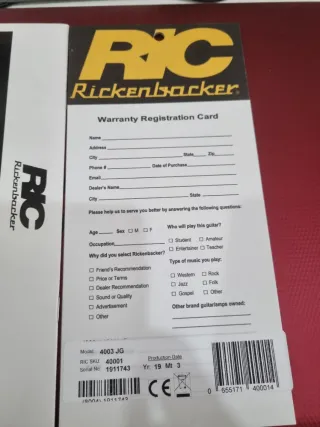 Bajo Rickenbacker Negro