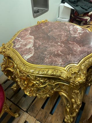 Tavolo barocco moderno oro marmo