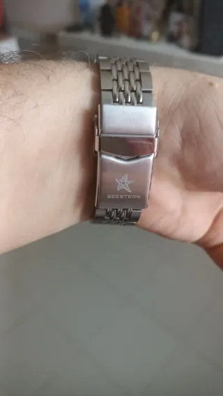 Reloj Seestern Automático Naranja/Plata