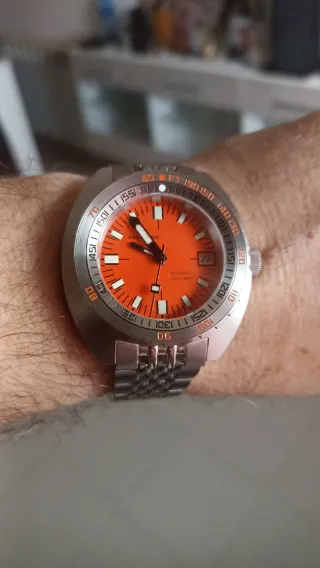 Reloj Seestern Automático Naranja/Plata