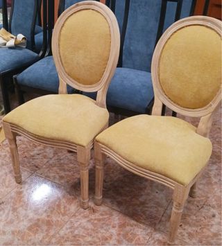 Sillas estilo Luis XV tapizadas el pvp es por sill