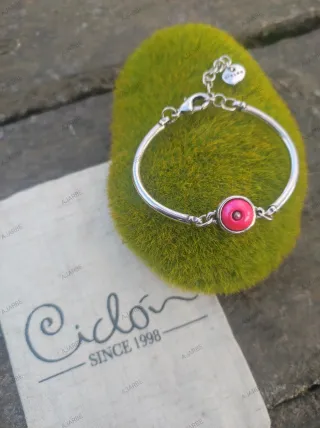Pulsera Ciclón Plata y Rosa
