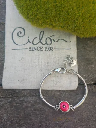 Pulsera Ciclón Plata y Rosa