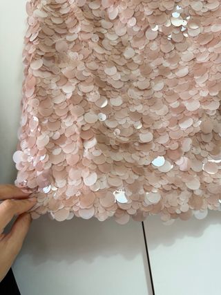 Falda Zara lentejuelas rosa zara viral