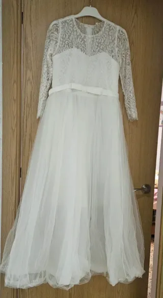 Vestido de Comunión Blanco Encaje talla 14