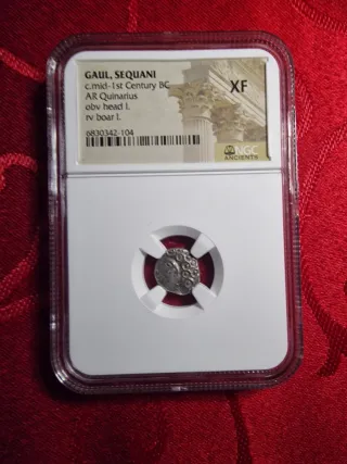 GALLIA: Sequani - AD I sec.a.C. - Quinario Celtico