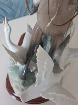 Figura Lladró Jinetes y Cisnes Porcelana