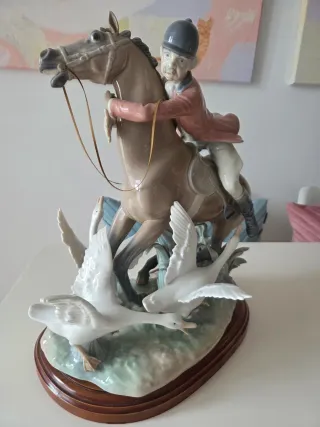 Figura Lladró Jinetes y Cisnes Porcelana