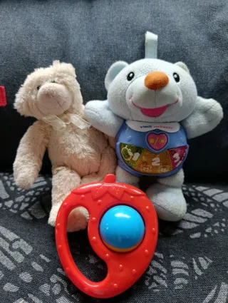 Lote Juguetes Bebé Peluche Libro Sonajero