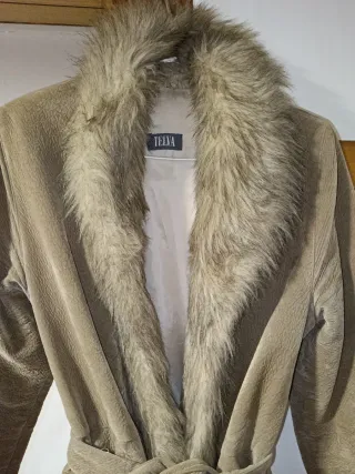 Chaquetón TELVA Beige Talla , equivale a 38, 40