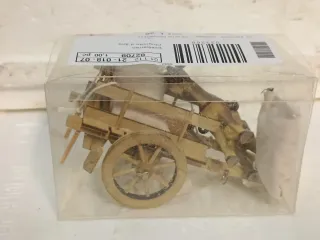 Asino con carretto per presepe Euromarbie