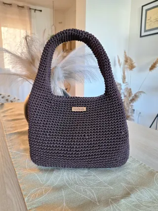 Borsa uncinetto marrone