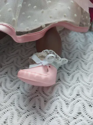 Muñeca Reborn Negrita Vestido Rosa