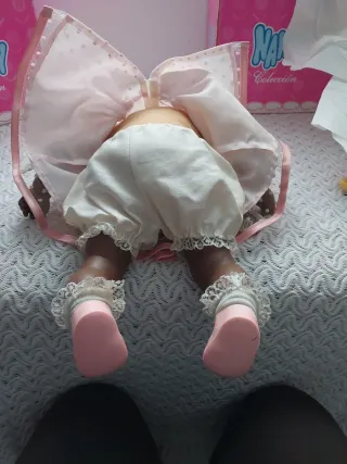 Muñeca Reborn Negrita Vestido Rosa