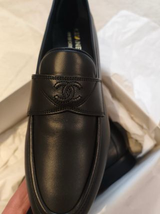 Mocasines Chanel Piel Negro Talla 40