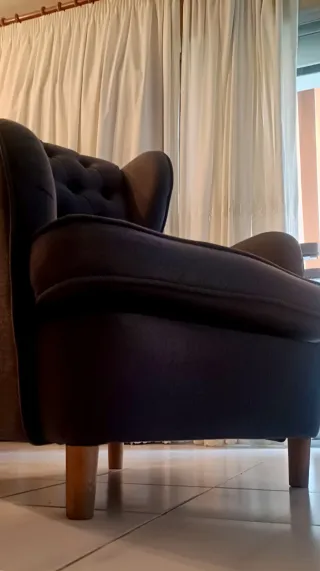 Butaca Orejero Gris Tela