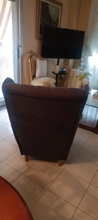 Butaca Orejero Gris Tela