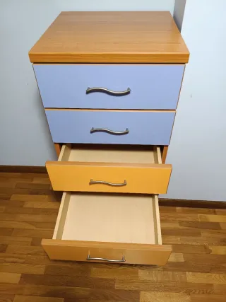 Armario esquinero, balda y cajonera