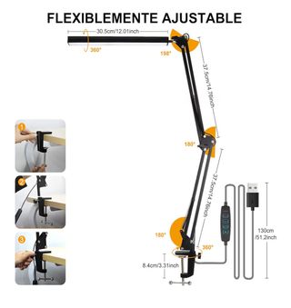 Lámpara Escritorio LED 15W Negra
