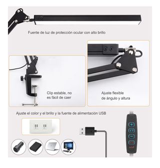 Lámpara Escritorio LED 15W Negra