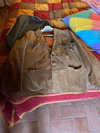 Giacca western in pelle con frange