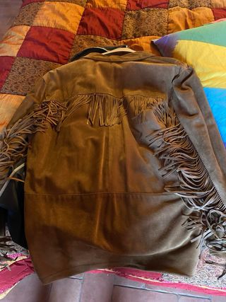 Giacca western in pelle con frange