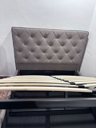 OFERTA!! Cama Abatible Tapizada Negra y Gris