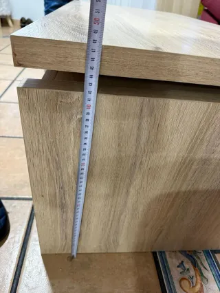 Mesa de centro elevable madera beige