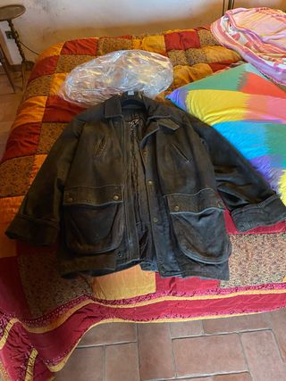 Giacca in pelle stile Barbour